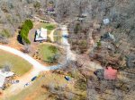 Aerial shot of parking for trail to Soque River