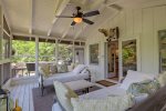 Enclosed porch  comfy sitting area