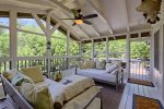 Enclosed porch sitting area 