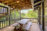 Porch with picnic table