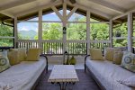 The screened porch is a sleeping porch