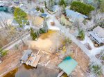 Aerial view of boat house