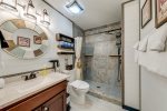 En suite bathroom with walk in shower