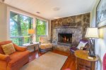 Fireplace lounge area