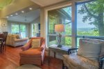 Mountain skyline views from lounge area