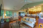 Open concept living and dining area