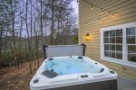 Hot tub on Terrace-level just outside the primary bedroom