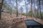 Picnic table & charcoal grill