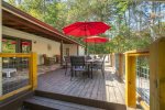 Back deck off living area and kitchen