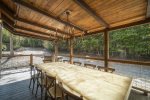 Off kitchen outdoor dining area