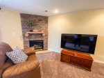 Basement Smart TV and Fireplace