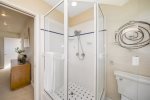 Master bath includes a step in shower