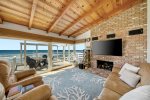 Enjoy ocean views and beach living in the living room