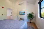 Bedroom also features a flat screen tv