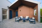 Shared outdoor patio area near the front entry of suties 101 & 102 