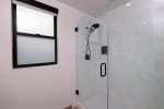 Large shower in the spacious bathroom