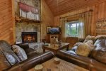Cozy living room with fireplace