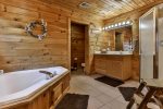 Upper Level Private Master Bathroom With Soaking Tub & Shower