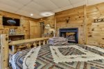 Lower Level Queen Bedroom With Fireplace 