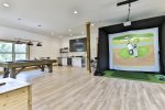Lower Level Game Room With Golf Simulator & Pool Table 