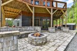 Seating Area with Firepit By Swim Spa