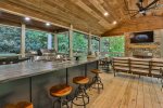 Fully  Covered Outdoor Kitchen  Living Area