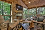 Enjoy The Woodburning Fireplace In The Outdoor Living Area