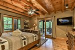 Main Level King Bedroom With Deck Access Overlooking The River