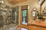 Walk In Shower In The Main Level Bathroom 