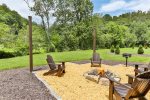 Firepit Area  Charcoal Grill By The Creek At Mountaintown Chalet 