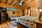Main Level Queen Bedroom With 40 TV & Deck Access 