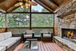 Upper Level Private Deck and Fireplace 