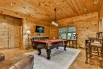 Lower Level Game Room With Pool Table & TV