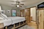 King Bedroom With TV  en-suite 1/2 bath 