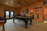 Lower Level Game Room With Pool Table & TV
