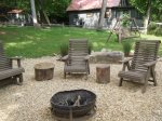 relaxing seating area over looking the river