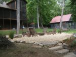 relaxing seating area over looking the river