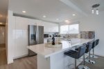 Mermaids Penthouse European High Gloss Kitchen with Quartz Countertop