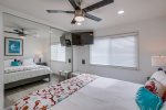 Mermaids Penthouse Master King Size Bedroom with sliding mirrored closet