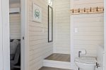 Downstairs bathroom can double as the pool bathroom.