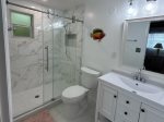 Newly remodeled guest room bathroom