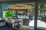 Screened-in patio.
