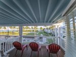 Lounge chairs on the balcony.