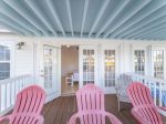 Lounge chairs on the balcony.