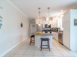 Modern full kitchen with a spacious center island.