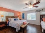 Second level 3rd bedroom with king and twin beds.