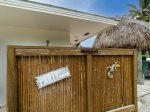 Outdoor shower area.