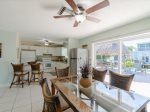 Dining area, seats 6, next to the kitchen.