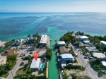 Aerial views to open water. 