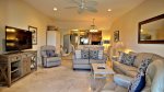 Living area with patio view